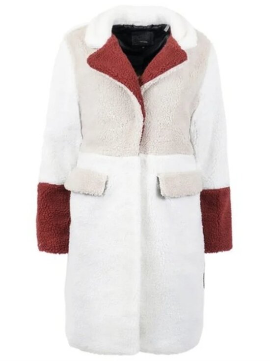 Steve Madden Jackets & Blazers - Steve Madden Sherpa Teddy Cream Colourblock Jacket Coat Size Small
